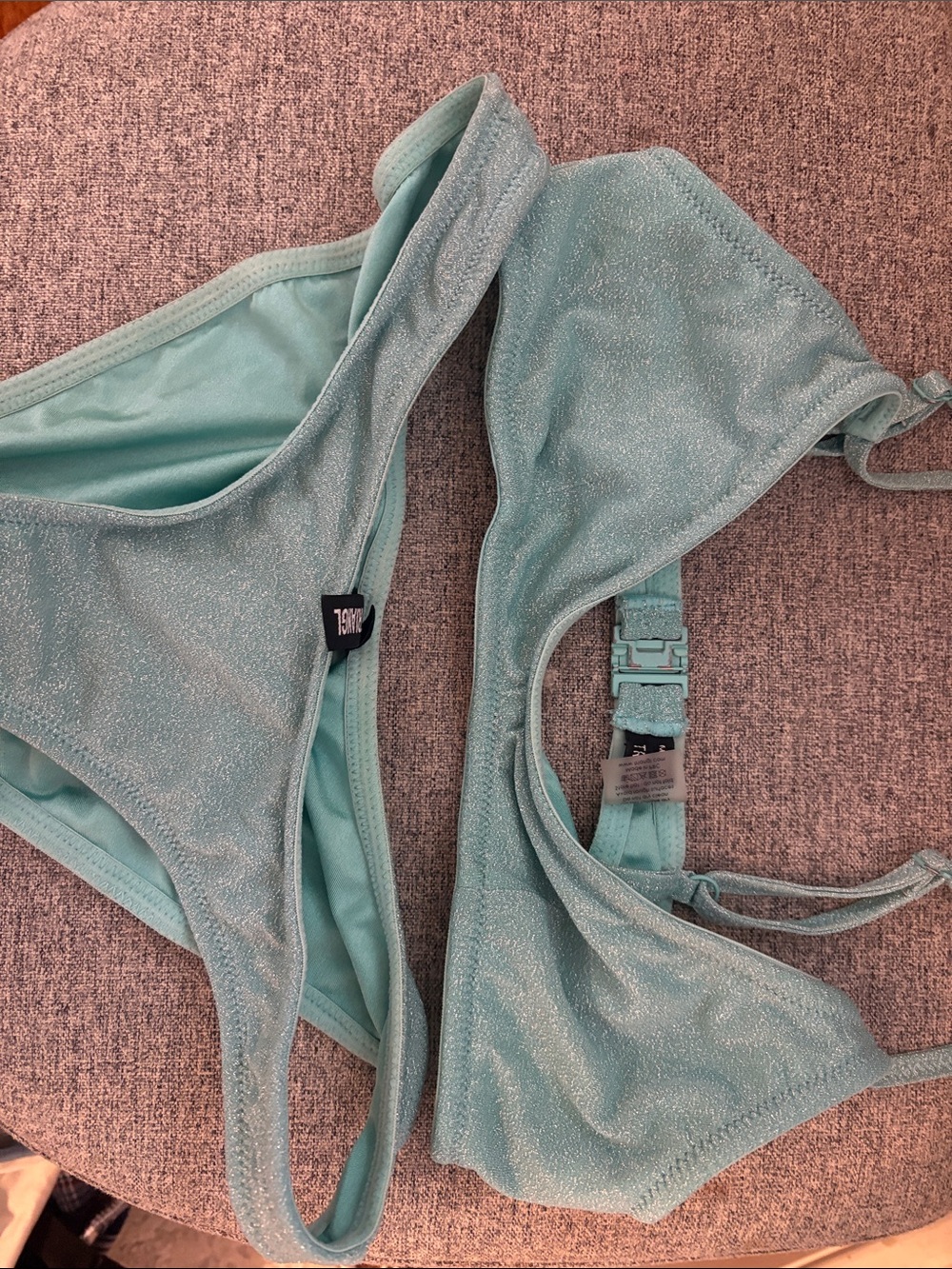 Triangl swimwear, sparkling turquoise bikini set
